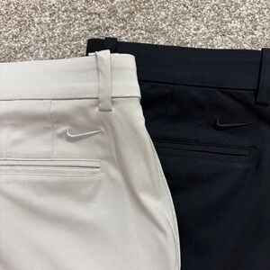 Lot of 2 Nike Golf DRI-FIT Performance Tech Pants Men's 36x34 Black White